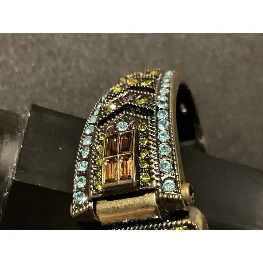 Heidi Daus Rhinestone Hinged Band Watch, Needs Battery